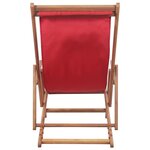 vidaXL Chaise pliable de plage Tissu et cadre en bois Rouge