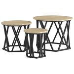 Tables d'appoint empilables 3 Pièces Chêne Sonoma en bois aggloméré