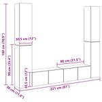 vidaXL Meubles TV muraux 6 Pièces vieux bois bois d'ingénierie