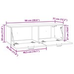 vidaXL Meuble TV mural Chêne Sonoma 98 x 31 x 30 cm Bois d'ingénierie