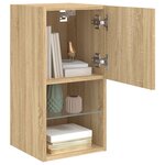 vidaXL Meuble TV avec lumières LED chêne sonoma 30 5x30x60 cm