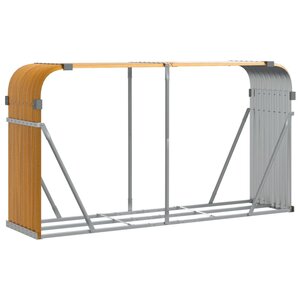 vidaXL Porte-bûches aspect bois 180x45x100 cm acier galvanisé