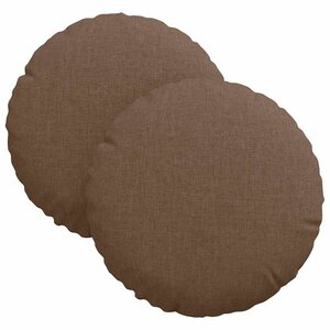 vidaXL Coussins de siège 2 Pièces Marron Ø30 x 13 cm tissu