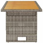 vidaXL Table de jardin gris 100x50x43/63 cm acacia et résine tressée