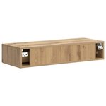 vidaXL Table d'appoint murale Chêne artisanal 87 5 x 34 5 x 17 cm