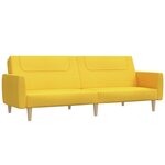 vidaXL Canapé-lit à 2 places Jaune Tissu