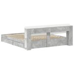vidaXL Cadre de lit avec rangement avec tiroir Gris béton 200 x 200 cm