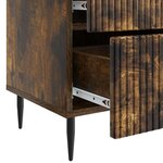 vidaXL Cabinet de chevet 2 Pièces Chêne fumé 43 x 34 5 x 47 5 cm