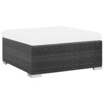 vidaXL Salon de jardin 8 Pièces avec coussins Résine tressée Noir