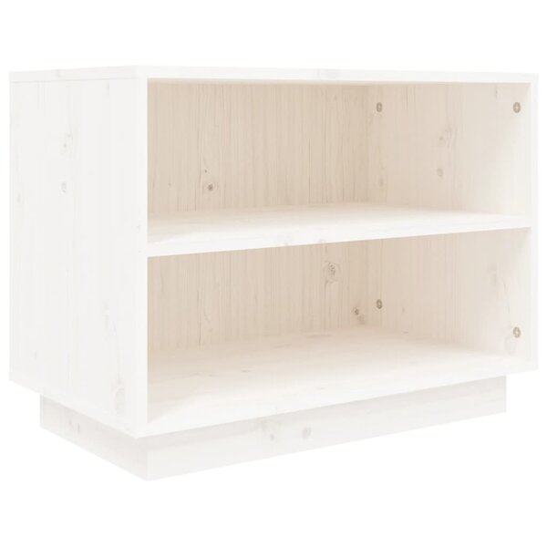 vidaXL Armoire à chaussures Blanc 60x34x45 cm Bois de pin massif