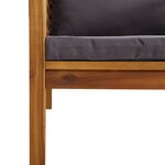 vidaXL Salon de jardin 2 Pièces avec coussins gris foncé Bois d'acacia