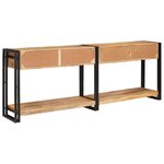 vidaXL Table console 2 Pièces Marron Bois de manguier brut massif