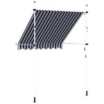 vidaXL Auvent rétractable manuel 200 cm Rayures bleues et blanches