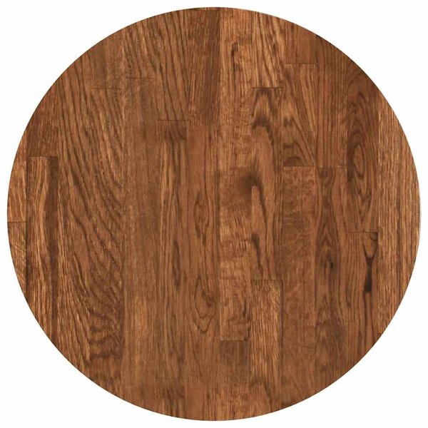 vidaXL Plateau de table Marron foncé Ø 40 x 4 cm Chêne massif