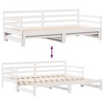 vidaXL Lit de jour avec gigogne et tiroirs sans matelas blanc 90x200cm