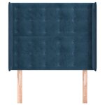 vidaXL Tête de lit avec oreilles Bleu foncé 103x16x118/128 cm Velours