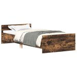 vidaXL Cadre de lit sans matelas chêne fumé 75x190cm bois d'ingénierie