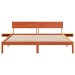 vidaXL Cadre de lit avec tête de lit Brun cire 180 x 200 cm Pin massif