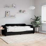 vidaXL Lit de jour avec matelas noir 90x190 cm tissu