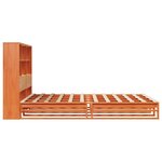 vidaXL Lit bibliothèque sans matelas cire marron 135x190cm bois massif