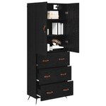 vidaXL Haut Armoire Chêne noir 69 5 x 34 x 180 cm Bois d'ingénierie