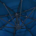 vidaXL Parasol de jardin à 4 niveaux avec mât en aluminium bleu azuré