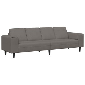 vidaXL Canapé Gris clair 250 x 77 x 76 cm Tissu en velours côtelé