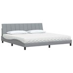 vidaXL Lit avec matelas gris clair 200x200 cm tissu