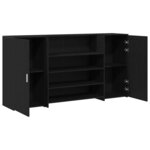 vidaXL Bureau de réception Chêne noir 200x50x103 5 cm Bois d'ingénierie