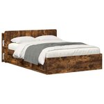 vidaXL Cabinet de Tête de Lit Chêne fumé Bois d'ingénierie