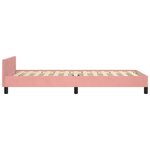 vidaXL Cadre de lit et tête de lit sans matelas rose 100x200cm velours