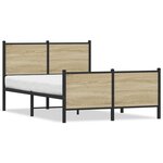 vidaXL Cadre de lit en métal sans matelas chêne sonoma 120x190 cm