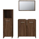 vidaXL Ensemble de meubles de salle de bain 3 Pièces Chêne marron