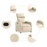 vidaXL Fauteuil inclinable Crème Tissu