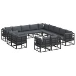 vidaXL Ensemble de canapé de jardin 13 Pièces Noir 353 x 353 x 71 cm