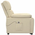vidaXL Fauteuil inclinable électrique Crème Tissu
