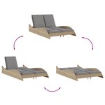 vidaXL Chaise longue avec coussins beige 114x205x73 cm résine tressée