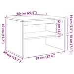 vidaXL Meuble TV chêne fumé 60x40x40 cm bois d'ingénierie