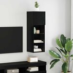 vidaXL Meuble TV mural Chêne noir 30 5 x 30 x 90 cm Bois d'ingénierie