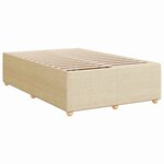 vidaXL Sommier à lattes de lit avec matelas Crème 120x200 cm Tissu