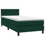 vidaXL Sommier à lattes de lit et matelas et LED vert foncé 80x220 cm velours