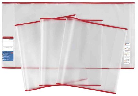 Couvre-livre (l)255 x (L)540 mm Bord renforcé Rouge Transparent HERMA