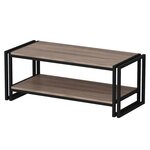 Homemania Table basse Lesa 102x45x40 cm Noir et noyer