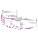 vidaXL Cadre de lit sans matelas cire marron 100x200cm bois pin massif