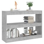 vidaXL Bibliothèque/Séparateur de pièce Gris béton 100x30x72 cm