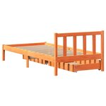 vidaXL Cadre de lit sans matelas cire marron 75x190 cm bois pin massif