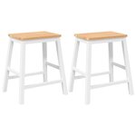 VidaXL Chaises de bar 2 Pièces blanc bois massif d'hévéa