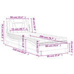 vidaXL Lit avec matelas noir 90x200 cm similicuir