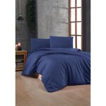 Parure de lit - housse de couette 220 x 240 + 2 taies d'oreiller 60 x 60 coton renforcé - Bleu