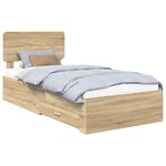 vidaXL Cadre de lit Chêne Sonoma 90 x 200 cm Bois d'ingénierie